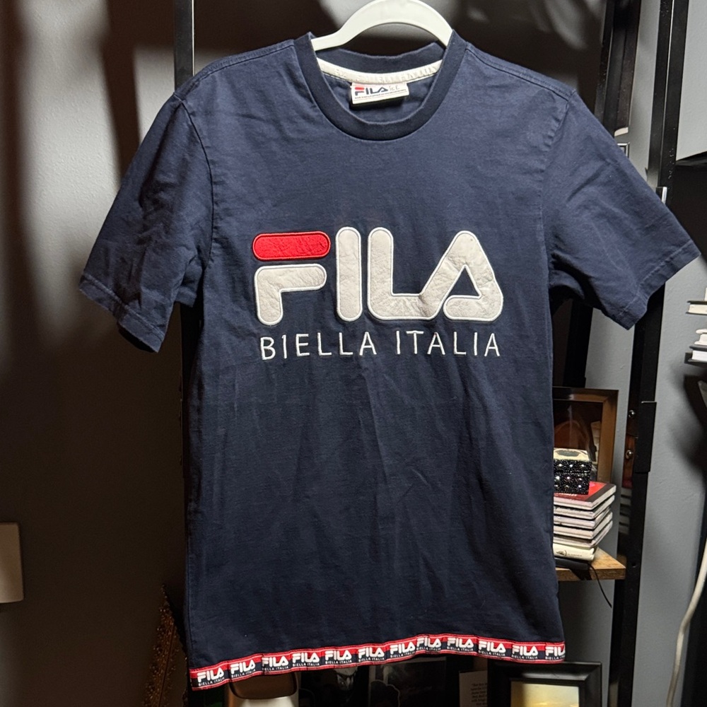 Fila Biella Italia Navy Tee with Red and White Accents